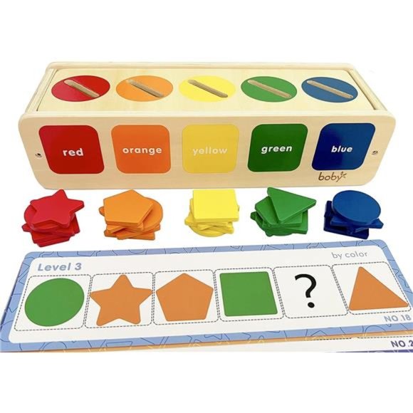 Montessori Toys Color&Shape Sorting Learning Matching Box for Baby Toddlers 1-3 - Picture 2 of 7